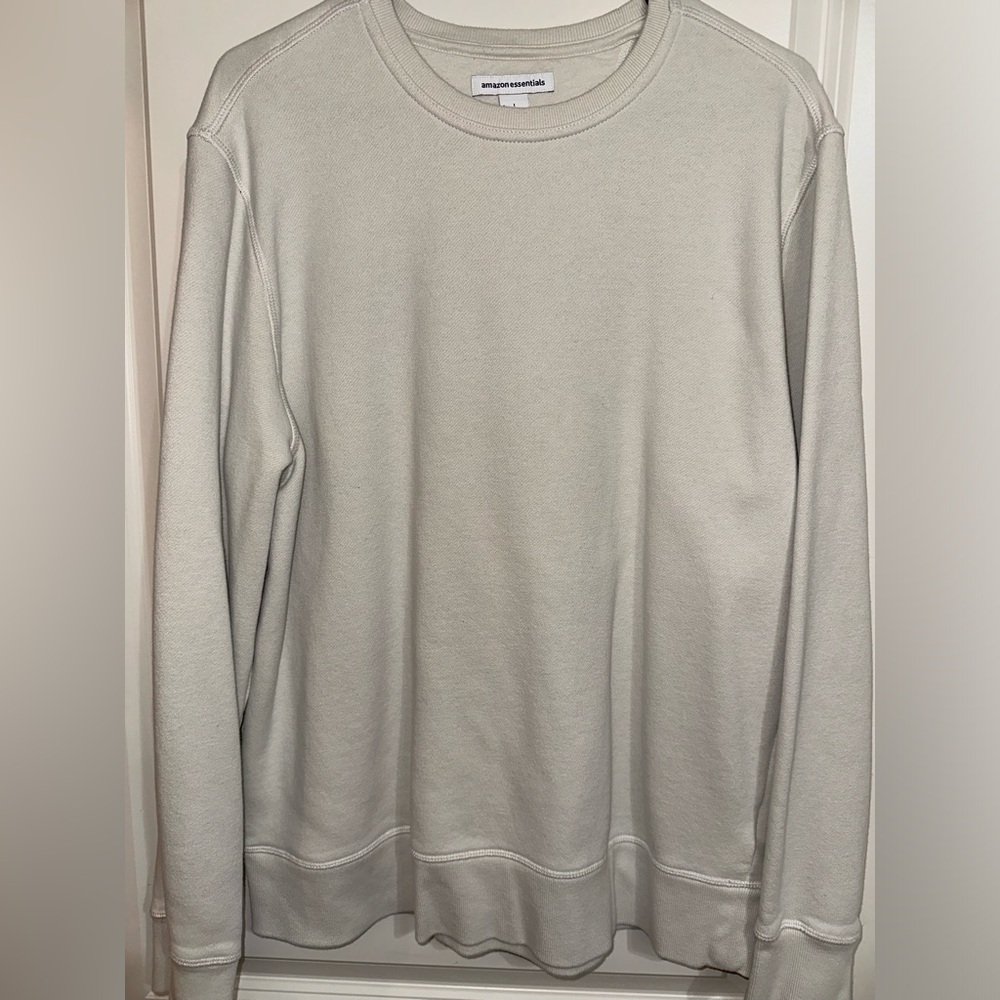 Cream Amazon Fleece Crewneck Sweatshirt, L